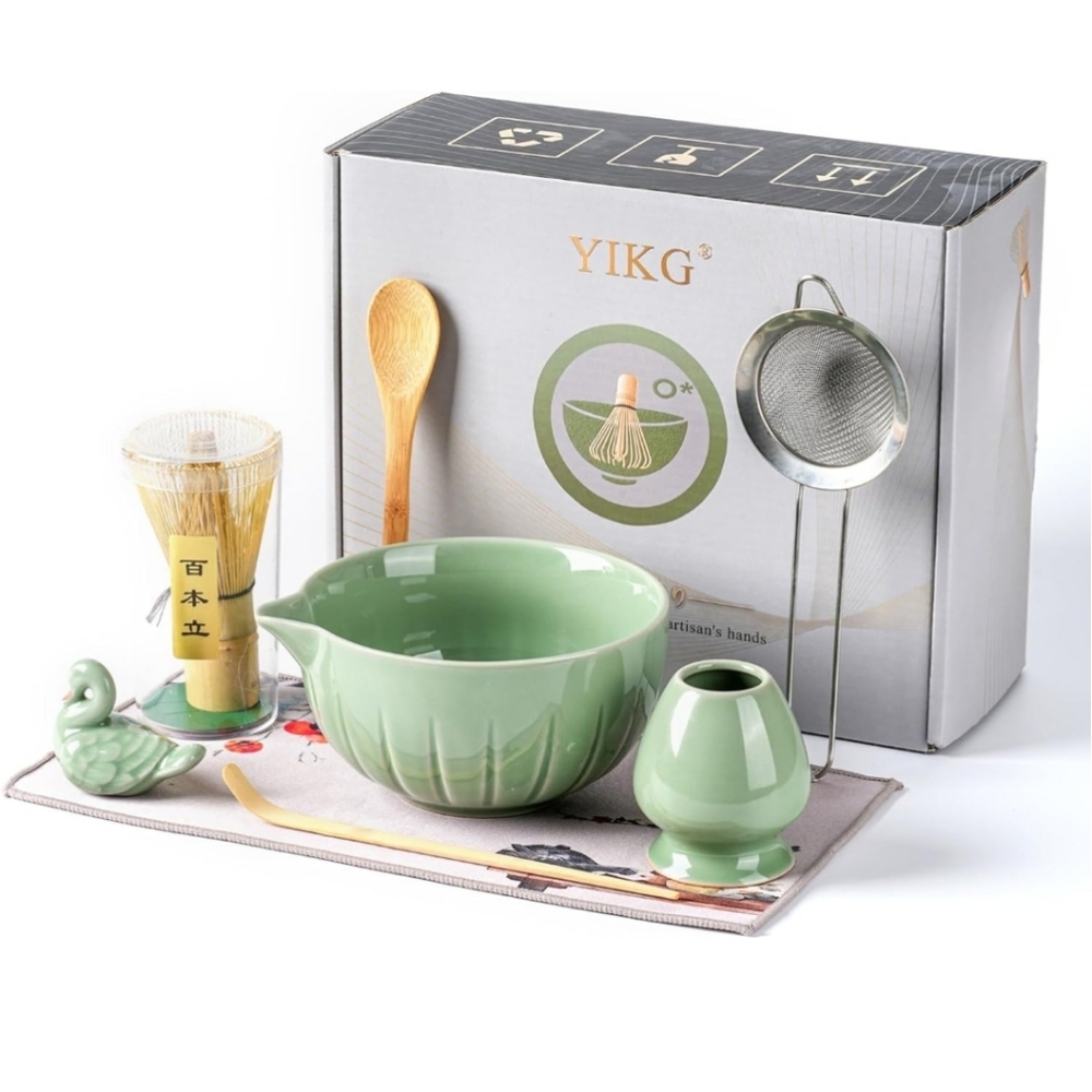 Japanese Matcha Set, Matcha Bowl with Pouring Spout, Matcha Whisk, Tea Scoop